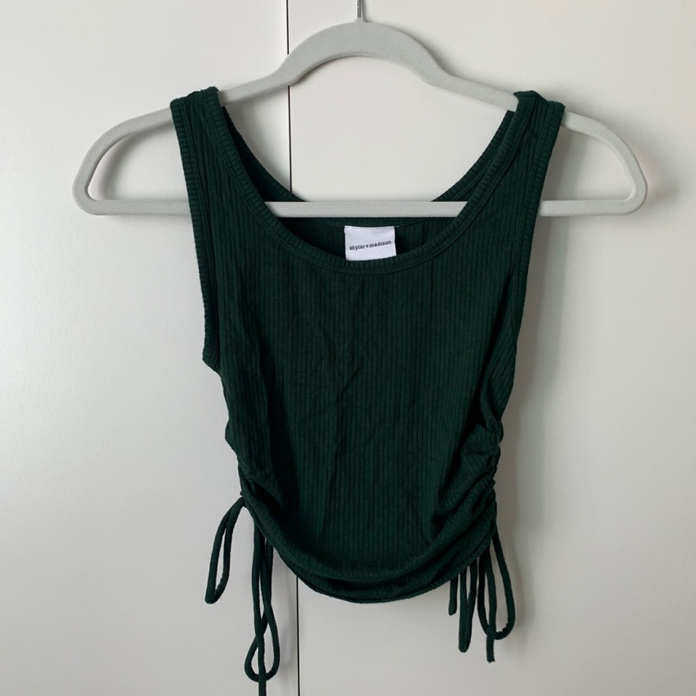 Forest green cinched tank top